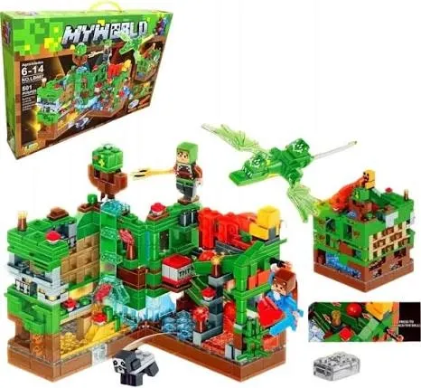 Klocki Minecraft Zielona Forteca 501 Elementów Zestaw Konstrukcyjny