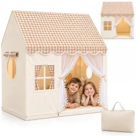 namiot-domek-dla-dzieci-do-pokoju-ogrodu-tipi-skladany-palac-duzy-128cm-zamek-zabawkowy-bezowy-z-pokrowcem-kryjowka-do-zabawy-3-lata