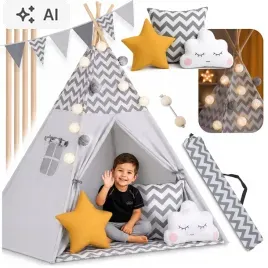 tipi-namiot-wigwam-dla-dzieci-teepee-girlanda-poduszki-stabilizator-nukido-iglo-szary-165-cm-mata-i-pokrowiec-do-zabawy-od-3-lat