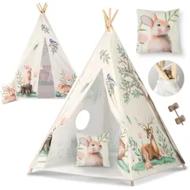 tipi-namiot-dla-dzieci-teepee-wigwam-poduszka-stabilizator-lesne-zwierzatka-iglo-wigwam-187-5-cm-bezowy-wiek-3-lata