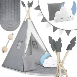 tipi-namiot-dla-dzieci-teepee-girlanda-poduszki-duza-mata-stabilizator-iglo-wigwam-189-cm-szary-wiek-3-lata