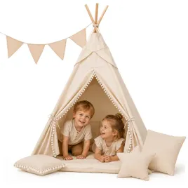 namiot-dla-dzieci-tipi-domek-wigwam-dla-dziewczynki-chlopca-girlanda-iglo-wigwam-115-cm-bezowy-wiek-6-m