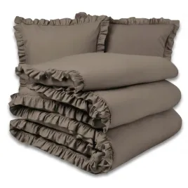 posciel-160x200-z-falbanka-dwie-poszewki-mikrofibra-bezowa-cotton-world-bezowy