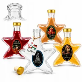 5x-butelki-gwiazdka-200ml-etykieta-butelka-szklana-na-swieta-nalewki