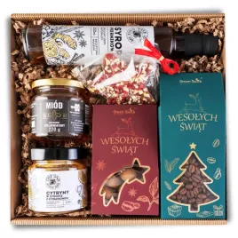 swiateczny-kosz-prezentowy-zestaw-na-prezent-kawa-slodycze-syrop-miod-box