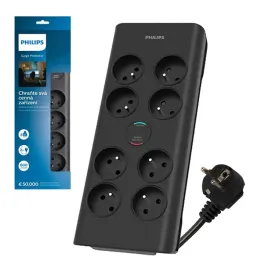 philips-przedluzacz-8-gniazd-listwa-zasilajaca-antyprzepieciowa-czarna-2m-filtr-sieciowy-rozgaleznik-elektryczny-do-komputera-i-sprzetu-rtv