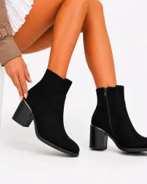 botki-damskie-czarne-na-slupku-zamszowe-z-zamkiem-37-obuwie-za-kostke-eko-skora-obcas-55-cm-wkladka-24-cm