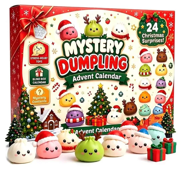 Kalendarz adwentowy gniotki squishy 3d 24 dniowy zestaw prezent świąteczny