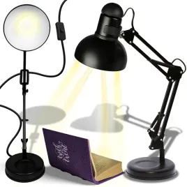 lampka-na-biurko-biurkowa-lampa-nocna-kreslarska-regulowana-uchwyt-e27-led-do-czytania-i-nauki-czarna-bez-zarowki-klosz-15-cm-wysokosc-50-cm