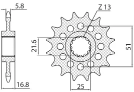 zebatka-napedowa-16z-przod-sunstar-3d4-16