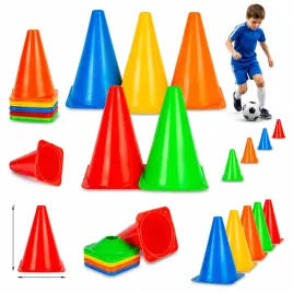pacholki-treningowe-pilkarskie-18cm-kolorowe-stozkowe-zestaw-5sztuk-ogrod-znaczniki-boiskowe-grzybki-do-slalomu-i-toru-przeszkod-dla-dzieci