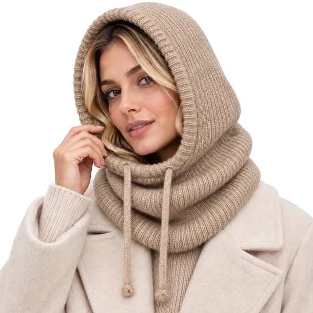 SZARA KAPTUR komin BALACLAVA kominiarka CZAPKA damska