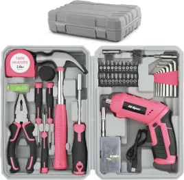 hi-spec-42-czesciowy-rozowy-zestaw-wkretaka-elektrycznego-4v-usb-i-narzedzi-domowych-akumulatorowa-do-majsterkowania-bity-w-walizce