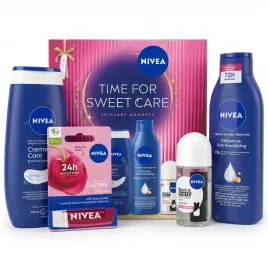 zestaw-kosmetykow-nivea-time-for-sweet-care-zel-mleczko-roll-on-pomadka