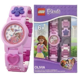 lego-friends-olivia-zegarek-dzieciecy-8021247-kolorowy-regulowany-pasek-na-reke-dla-dziewczynki-z-klockami-23-elementy-od-6-lat