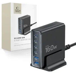 ladowarka-sieciowa-tech-protect-dc160w-gan-6-port-desktop-charger-pd-160w-qc3-0-black