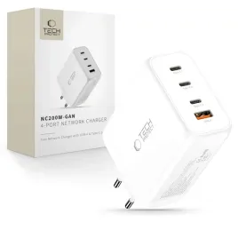 ladowarka-sieciowa-tech-protect-nc200w-gan-4-port-network-charger-pd-200w-qc3-0-white