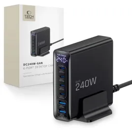 ladowarka-sieciowa-tech-protect-dc240w-gan-6-port-desktop-charger-pd-240w-qc3-0-black
