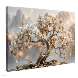 obraz-na-plotnie-120x80-xxl-zlote-drzewo-kwiaty-glamour-na-prezent-dekoracja-scienna-wydruk-cyfrowy-format-poziomy