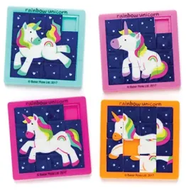 baker-ross-ar581-rainbow-unicorn-sliding-puzzles-pack-of-4