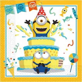 procos-folat-minions-napkins-33-x-33-cm-20-yellow-blue-taille-unique