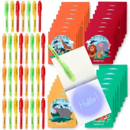 bonnyco-invisible-ink-pen-notebook-pack-of-32-party-black-jungle-32