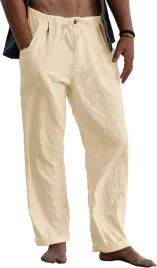 spodnie-lniane-meskie-xl-bezowe-baggy-lekkie-dlugie-ze-sznurkiem