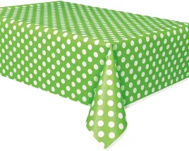 unique-party-50261-plastic-lime-green-polka-dot-tablecloth-9ft-x-4-5ft