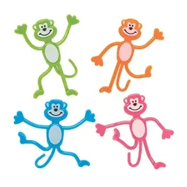 baker-ross-fe299-bendy-monkeys-toys-pack-of-4-kids-toys-bendy-toys-for
