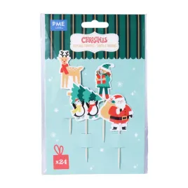 pme-christmas-cupcake-toppers-santa-and-friends-pack-of-24