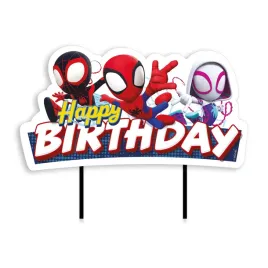 dekora-spidey-happy-birthday-cake-topper-multi-coloured-17-5-x-15-cm