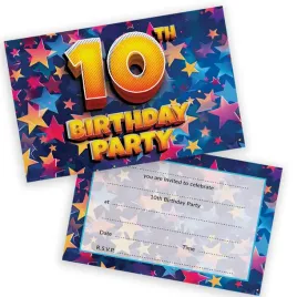 stuff4-10th-birthday-party-invitations-kids-celebration-stars-36-pack