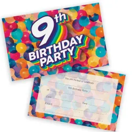 stuff4-9th-birthday-party-invitations-kids-rainbow-balloons-36-pack-009