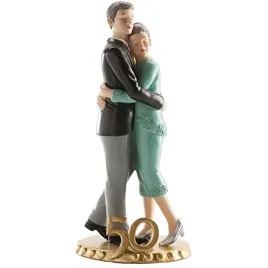 dekora-wedding-cake-topper-figurine-19-cm-resin-decoration-for-50-years