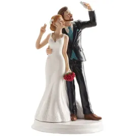 dekora-wedding-cake-topper-bride-groom-figurine-20-cm-resin-selfie