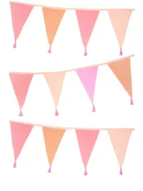 talking-tables-pink-fabric-bunting-with-tassels-3m-triangle-flag-pennant