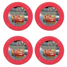 procos-cars-plastic-party-plates-pack-of-4-multicoloured-21-cm