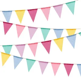 homfshop-60-flags-imitated-burlap-pennantyellowbluegreenredpinkpu