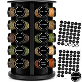 stojak-na-przyprawy-obrotowy-20x-pojemniki-sloiczki-sloiki-72-naklejki-metalowy-organizer-kuchenny-do-kawy-i-herbaty-na-produkty-sypkie-czarny