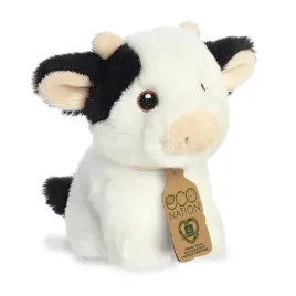 aurora-35072-eco-nation-mini-cow-5in-soft-toy-black-white-small