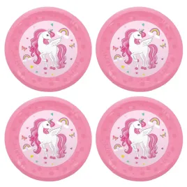 procos-unicorn-plates-4-pack-reusable-party-multicoloured-21-cm
