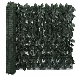 parawan-balkonowy-ciemnozielone-liscie-300x75-cm