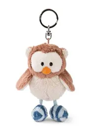nici-46090-10cm-key-ring-owl-oscar-with-turnable-head-brown-blue