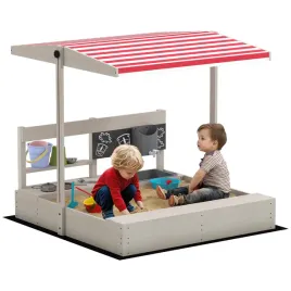outsunny-sand-pit-kids-sandbox-with-height-adjustable-canopy-black-large