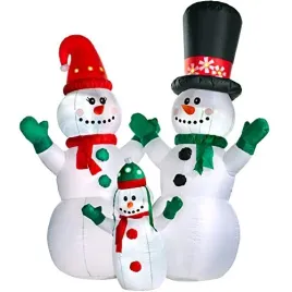 werchristmas-pre-lit-flashing-inflatable-snowman-family-multi-colour