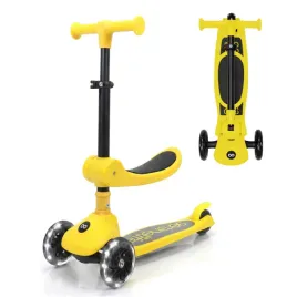 serenelife-kids-scooter-for-ages-37-3-wheel-kick-with-yellow-one-size