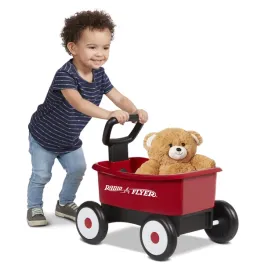 radio-flyer-push-pull-walker-wagon-with-teddy-bear-ages-1-4-red-one-size