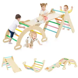 gymax-3-in-1-kids-climbing-set-wooden-toddler-climber-with-reversible