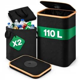 kosz-na-butelki-plastikowe-zwrotne-110l-skladany-pojemnik-2-torby-sortownik-opakowan-kaucyjnych-segregator-odpadow-do-recyklingu-czarny-82-cm