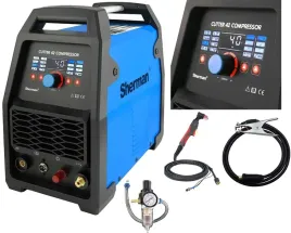 przecinarka-plazmowa-z-kompresorem-cutter-42-led-40a-20mm-230v-sherman-do-ciecia-blach-i-metalu-urzadzenie-warsztatowe-35-bar-cykl-pracy-60percent